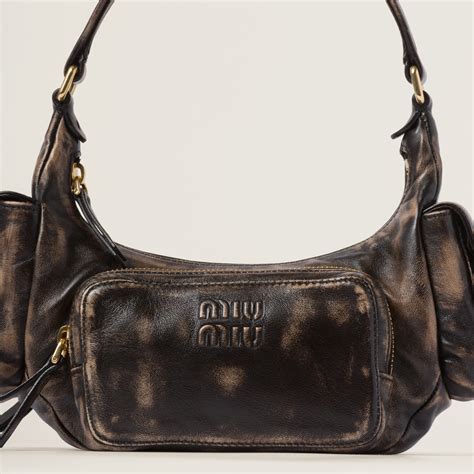 miu miu nappa leather shoulder bag|Miu Miu Women's' Pocket Nappa Leather Shoulder Bag in Brown .